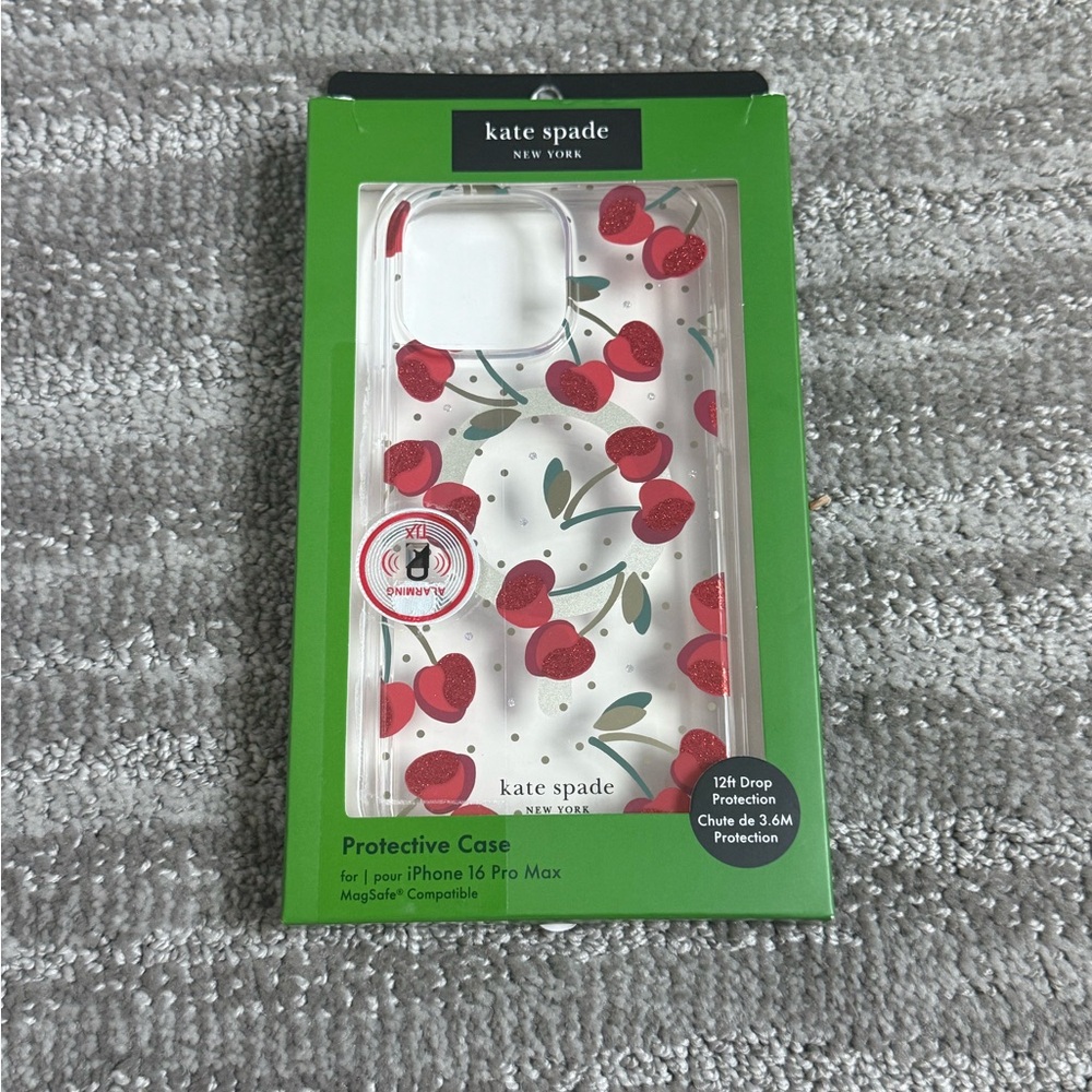 kate spade Clear Cherry Print iPhone 16 Pro Max Case - Red, Green
